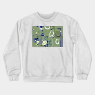 Olive Rose Abstract Field Design Crewneck Sweatshirt